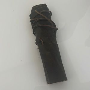 Restoration hardware leather wire cable tote travel bag